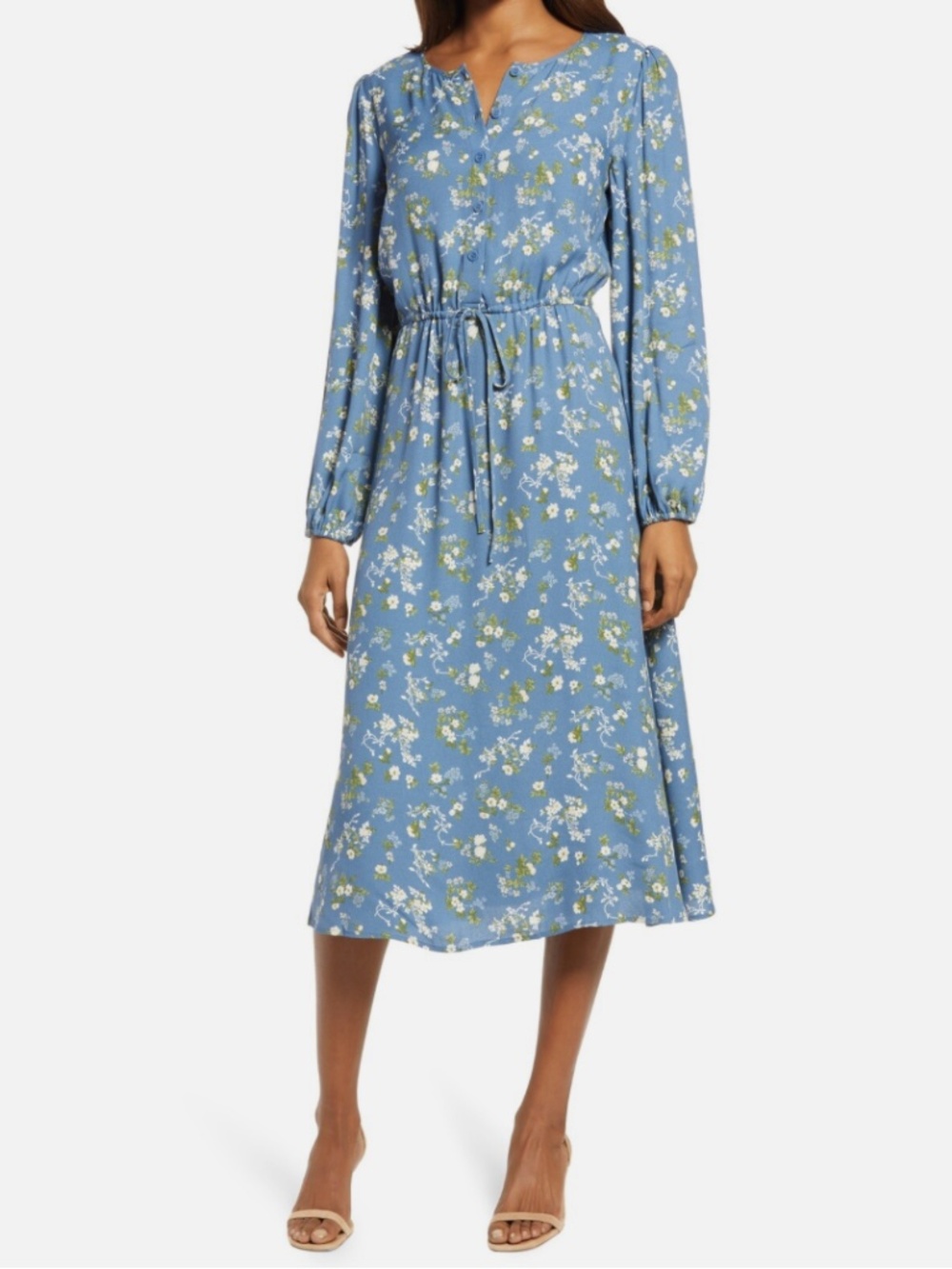 REFORMATION Lisse Midi Dress Avery Blue Floral Print Size 10